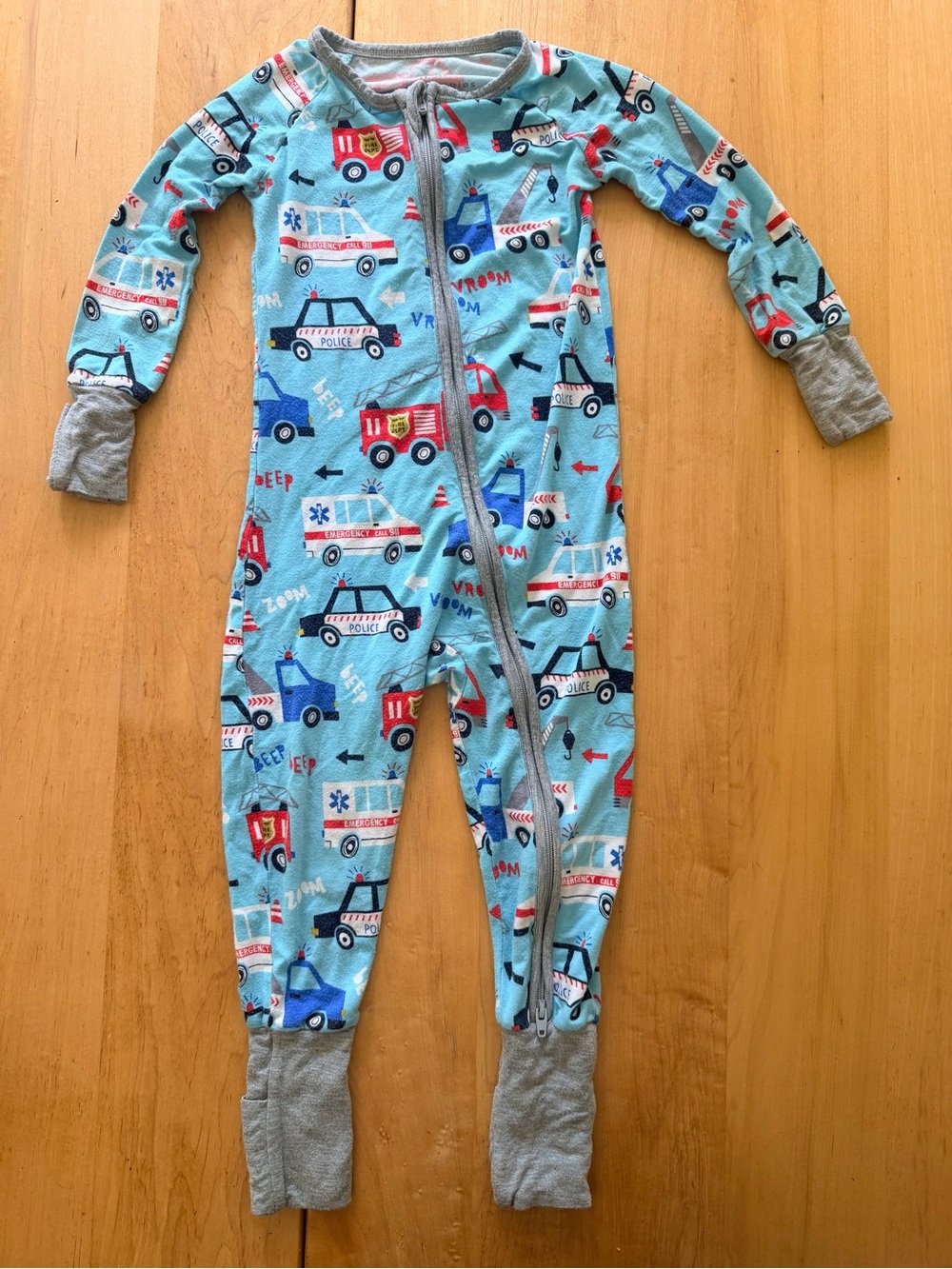 Little Sleepies Emergency Vehicles Print One-Piece Pajamas 12-18 Months